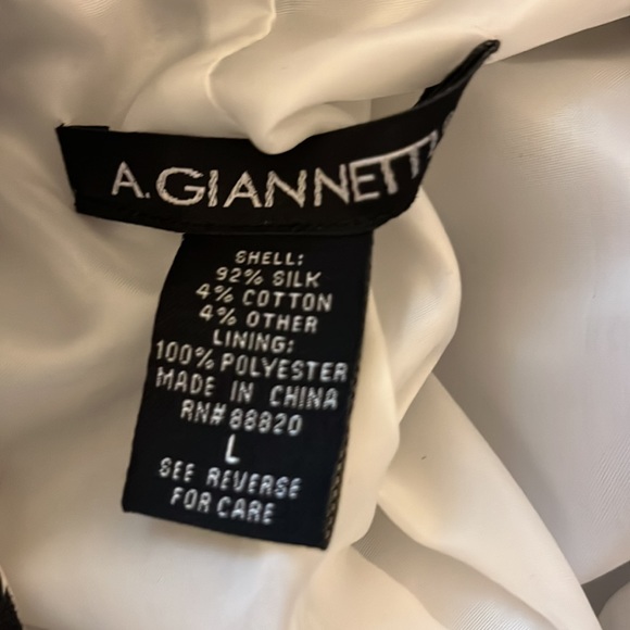 Silk Gray and Black Leopard Print Jacket by A. Giannetti / Size Large - Picture 10 of 10